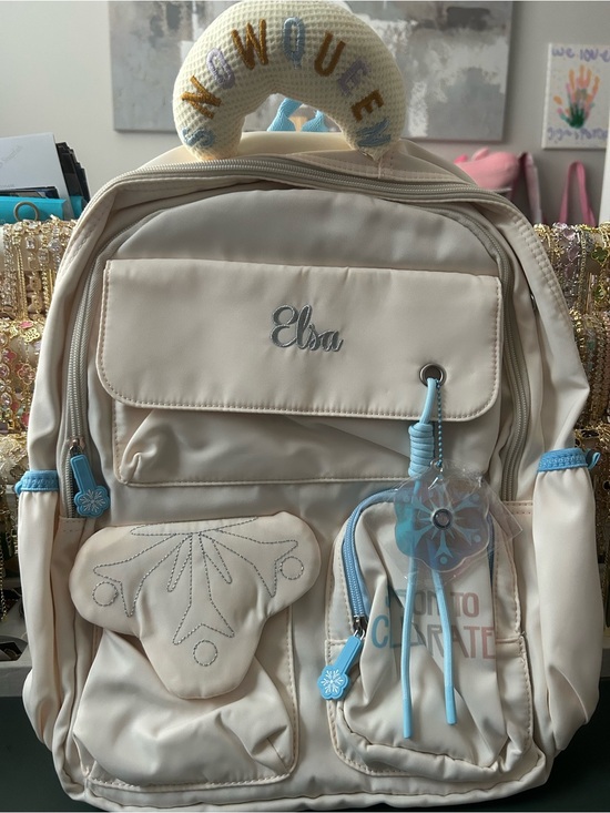 Disney Other - Disney Cream Backpack with Light Blue Accents